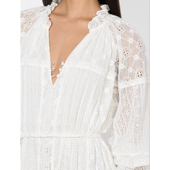 Alice + Olivia ALYCEN EYELET MAXI DRESS M - Picture 3 of 12